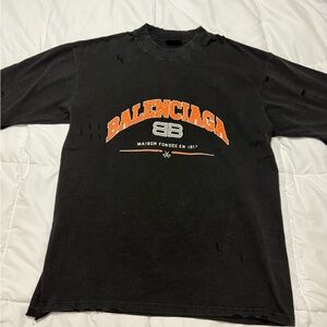 Balenciaga Distressed Black and Orange Tee- Rare edition